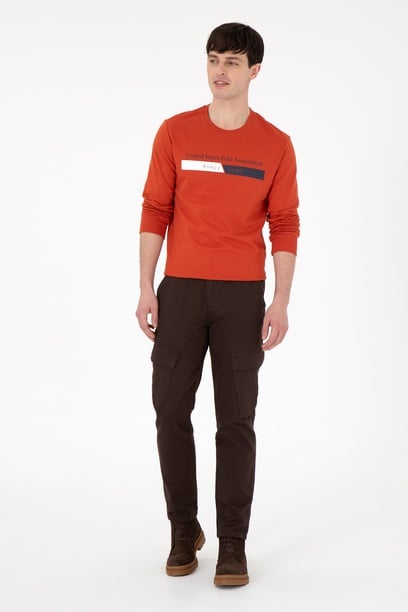 Erkek Carrot Fit Kahverengi Kanvas Pantolon