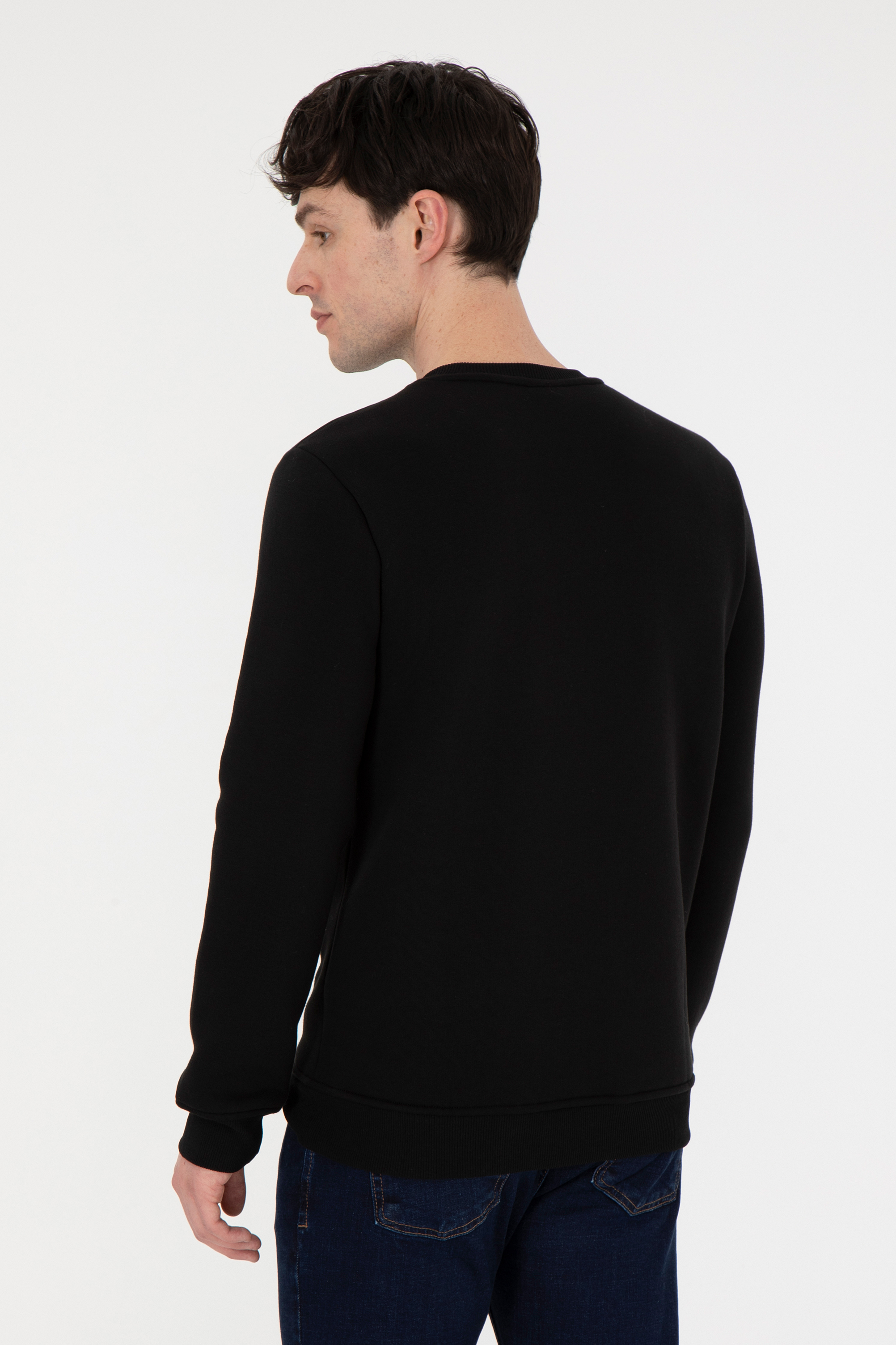 Erkek Siyah Sweatshirt - Image 5