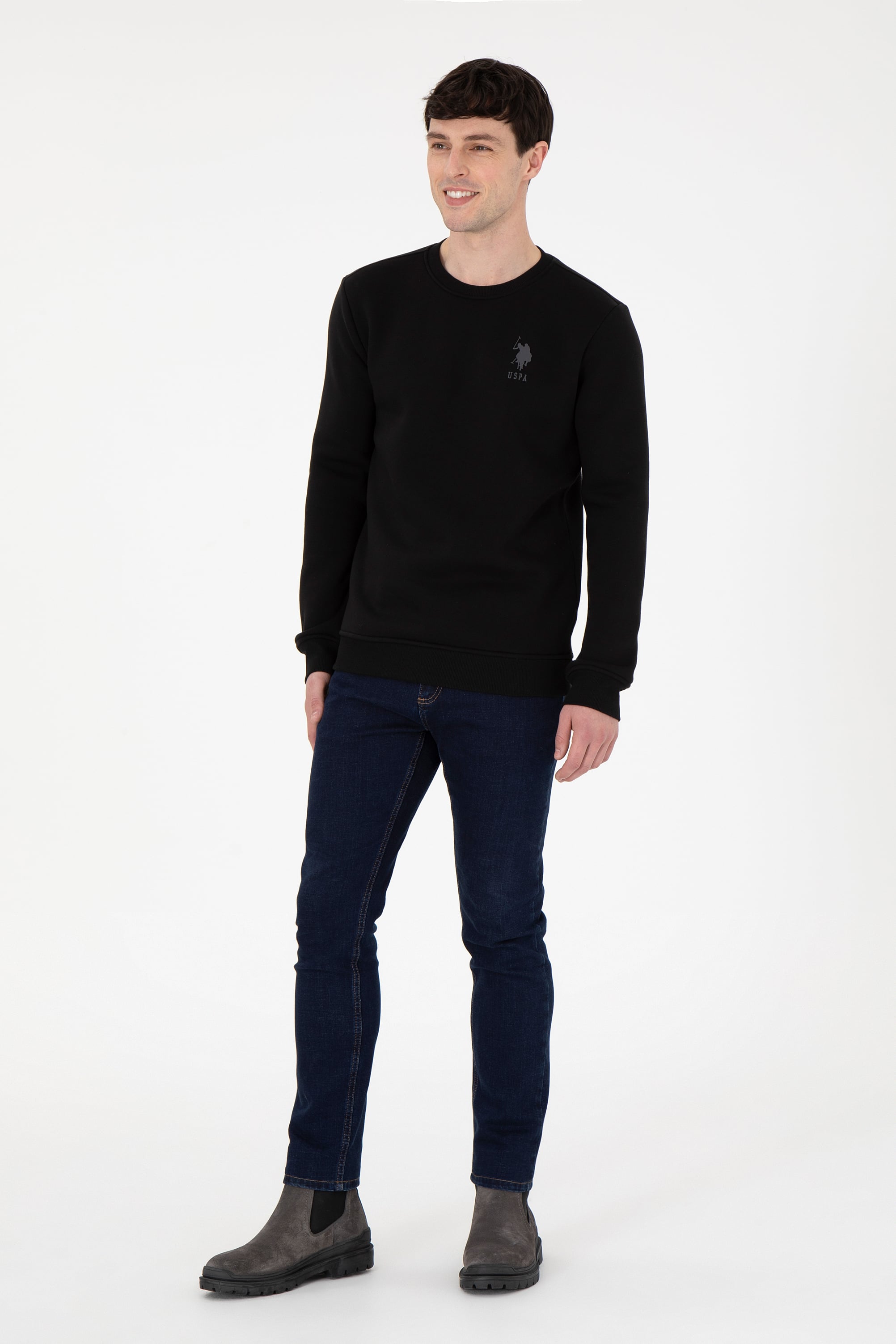 Erkek Siyah Sweatshirt - Image 4
