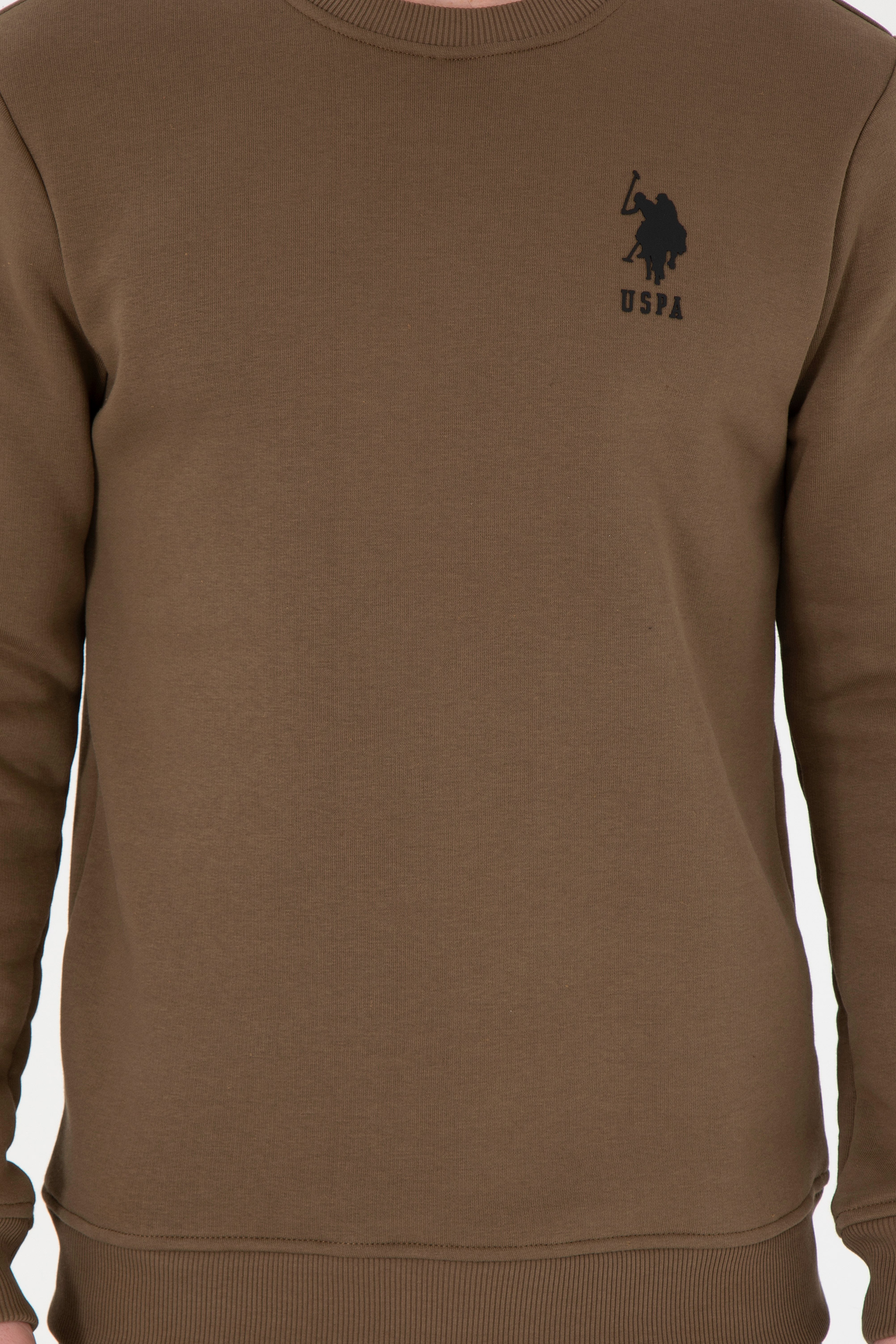 Erkek Regular Fit Bisiklet Yaka Haki Sweatshirt