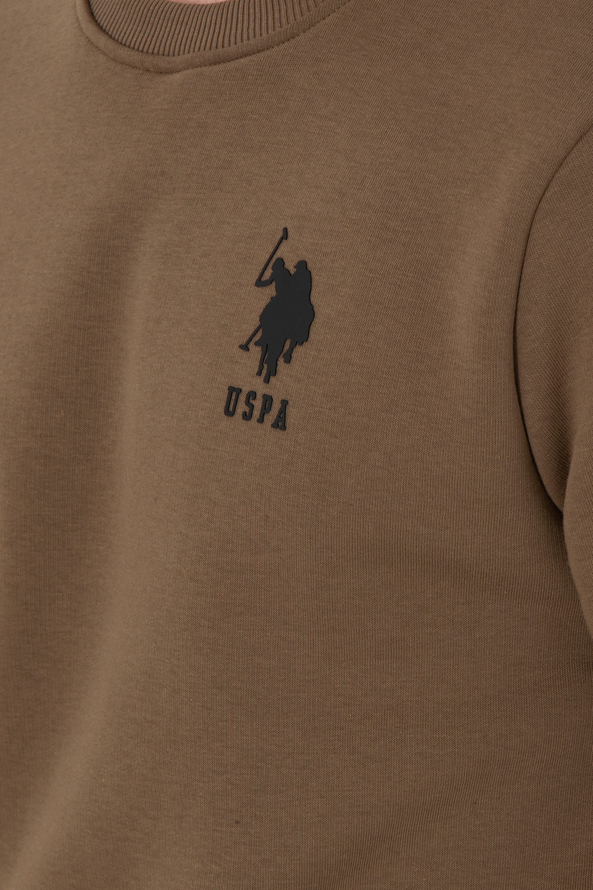 Erkek Regular Fit Bisiklet Yaka Haki Sweatshirt