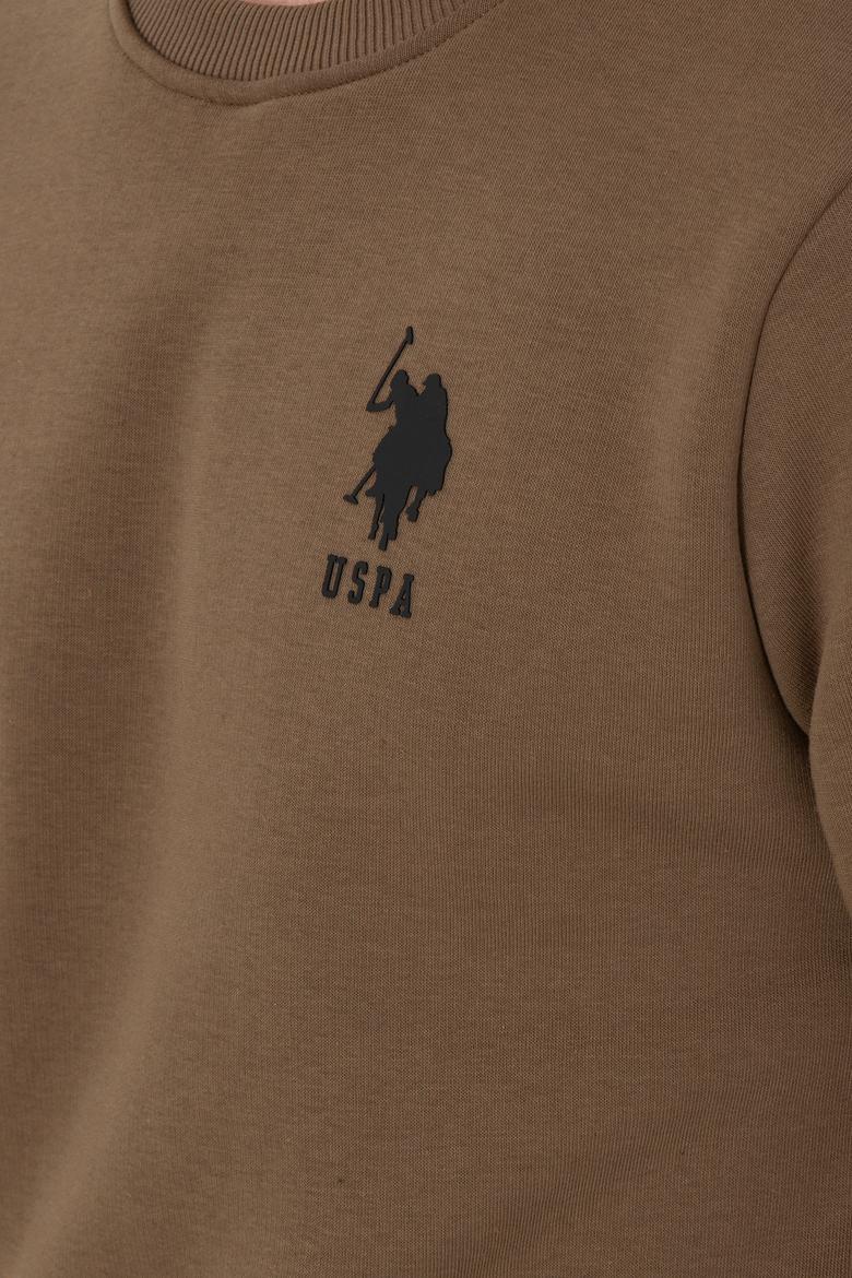 Erkek Regular Fit Bisiklet Yaka Haki Sweatshirt - 50292596005