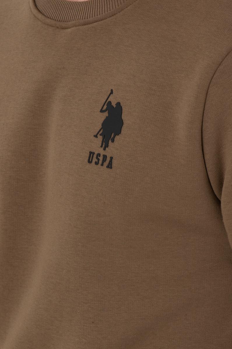 Erkek Regular Fit Bisiklet Yaka Haki Sweatshirt