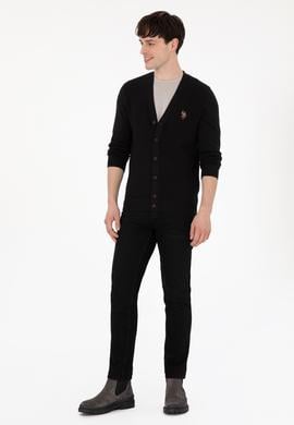 Erkek Siyah Basic Triko Hırka - 50288878015