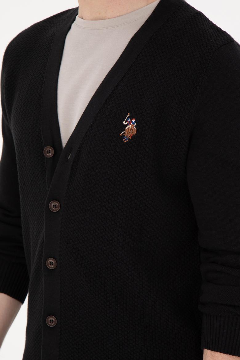 Erkek Siyah Basic Triko Hırka - 50288878015