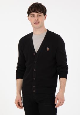 Erkek Siyah Basic Triko Hırka - 50288878015