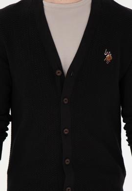 Erkek Siyah Basic Triko Hırka - 50288878015