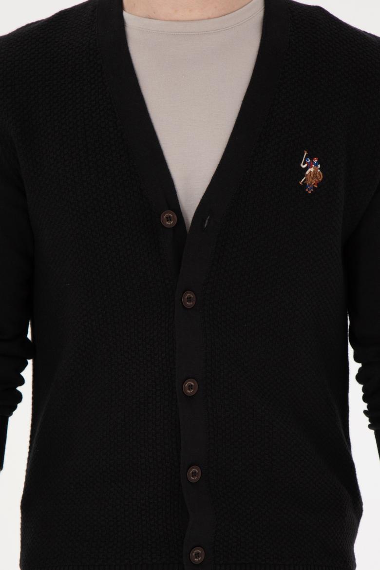 Erkek Siyah Basic Triko Hırka - 50288878015