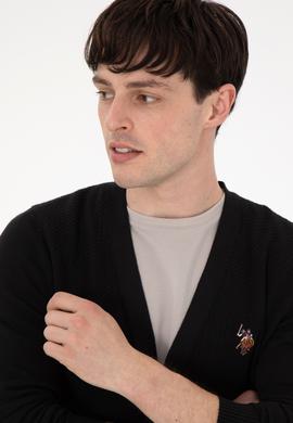 Erkek Siyah Basic Triko Hırka - 50288878015