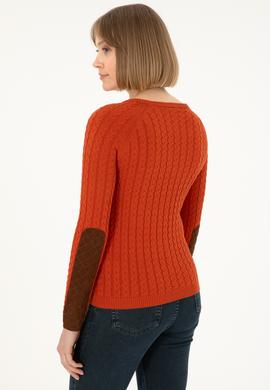 Kadın Kiremit Bisiklet Yaka Basic Kazak - 50288981032