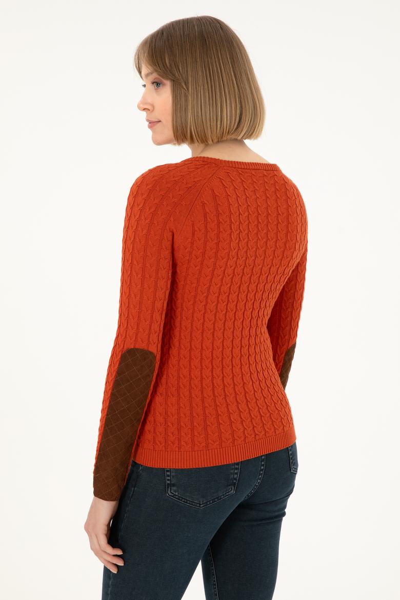 Kadın Kiremit Bisiklet Yaka Basic Kazak - 50288981032