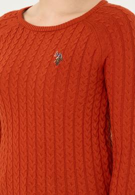 Kadın Kiremit Bisiklet Yaka Basic Kazak - 50288981032