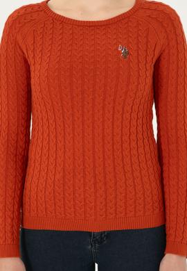 Kadın Kiremit Bisiklet Yaka Basic Kazak - 50288981032