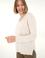Kadın Krem Melanj V Yaka Basic Kazak
