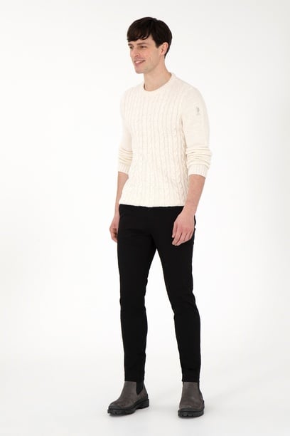 Erkek Slim Fit Siyah Kanvas Pantolon