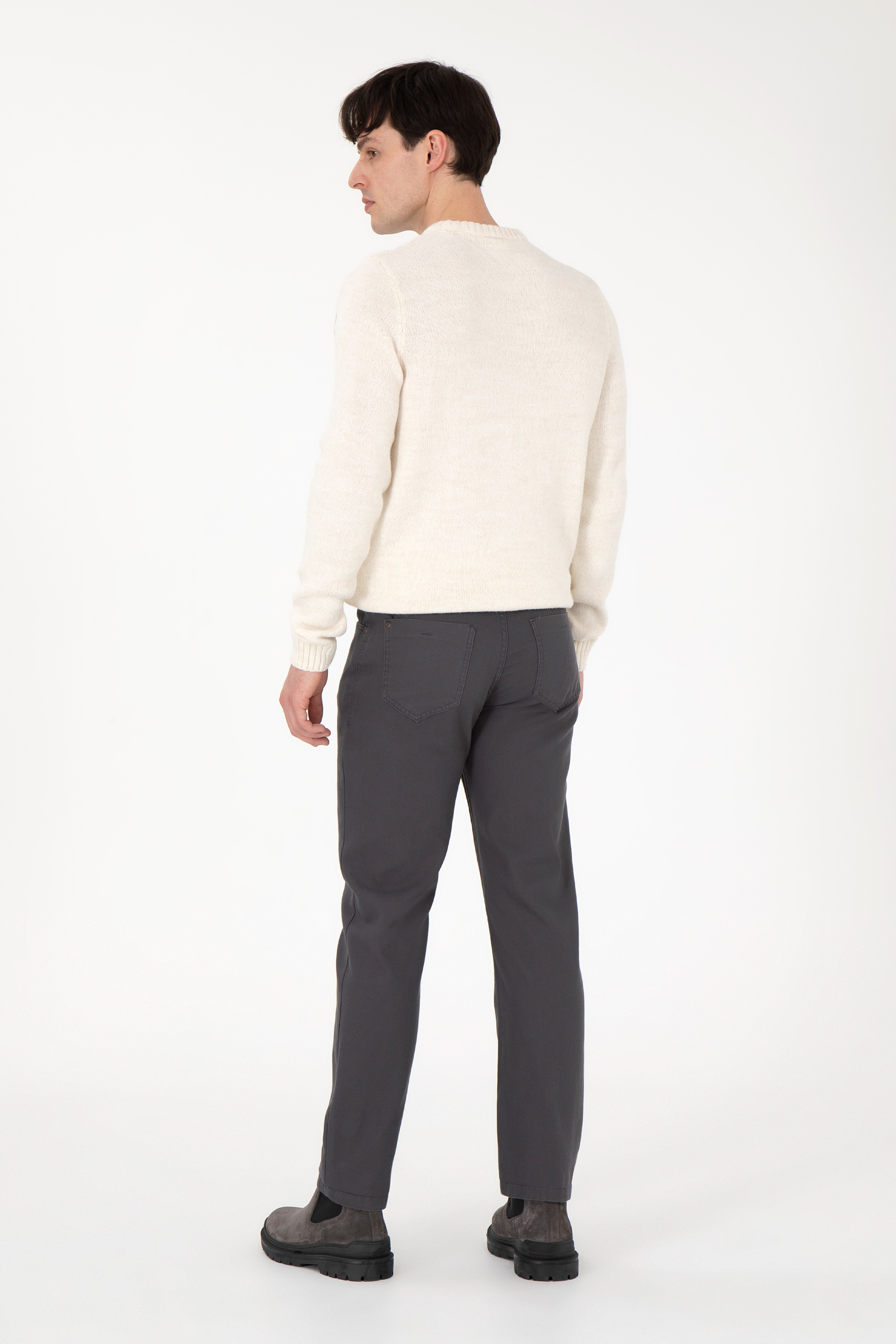 Erkek Regular Fit Antrasit Kanvas Pantolon - Image 4