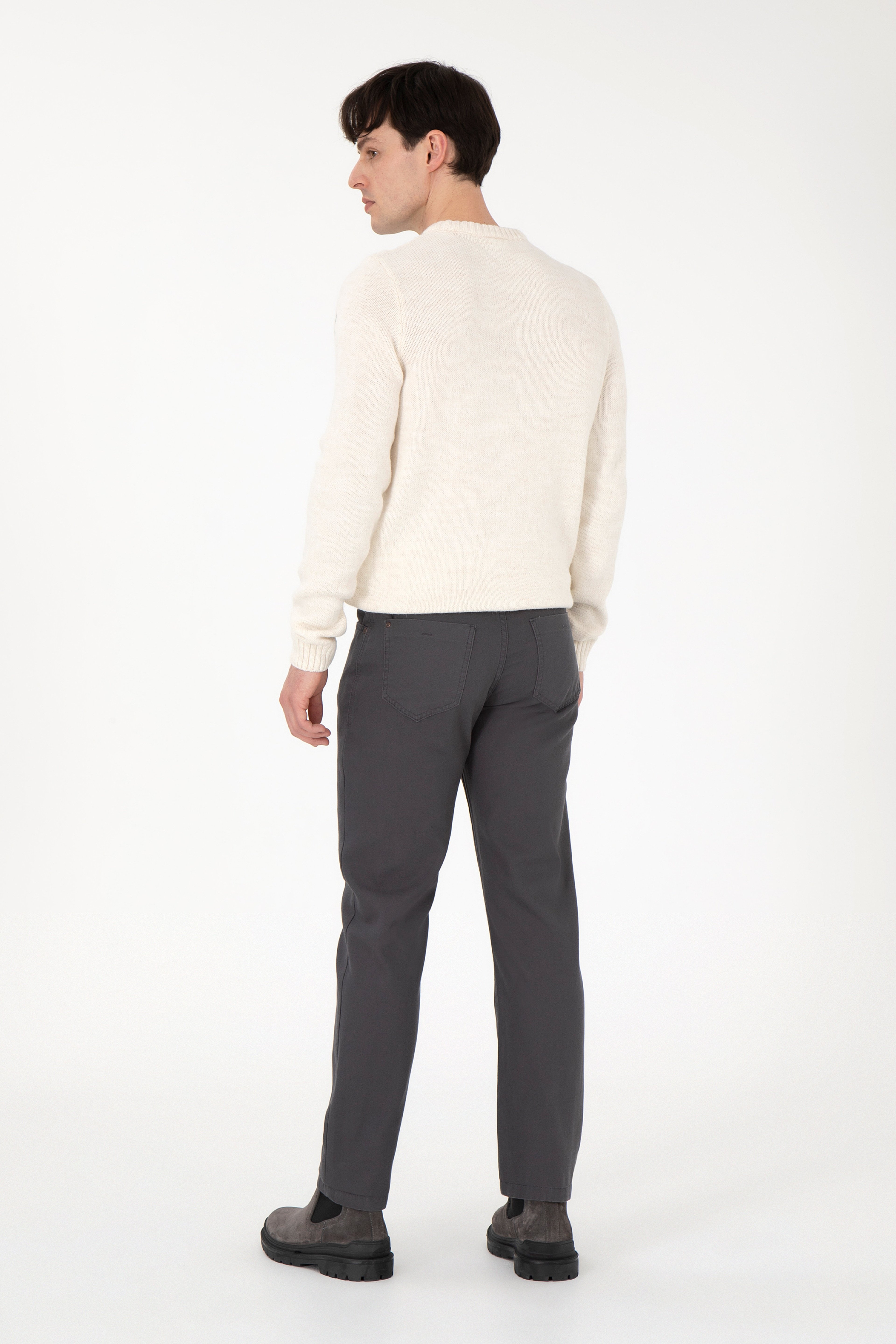 Erkek Regular Fit Antrasit Kanvas Pantolon