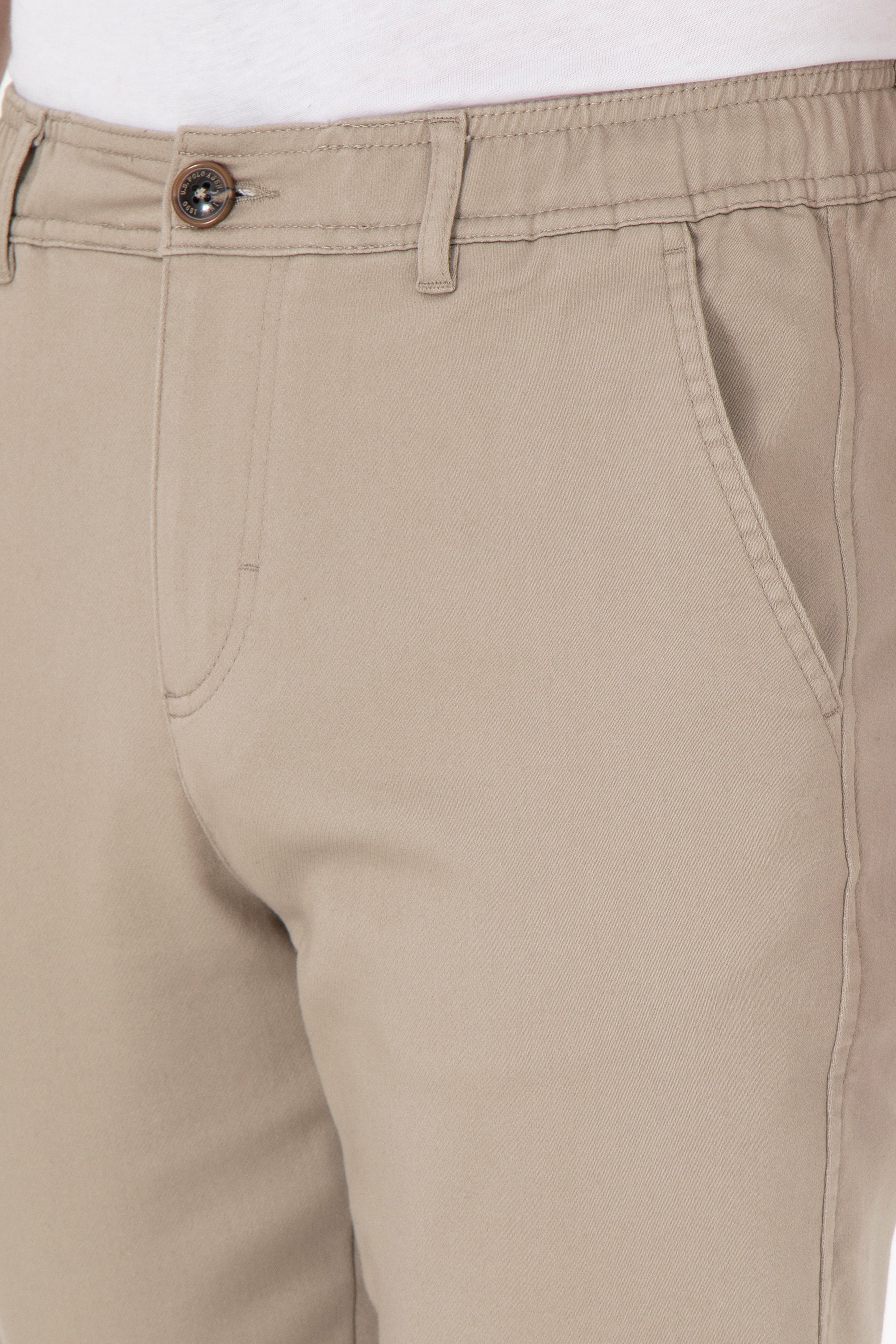 Erkek Jogger Fit Açık Haki Kanvas Pantolon - Image 5