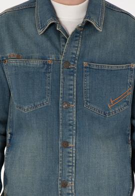 Erkek Yeşil Jean Gömlek - 50289546006