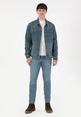 Erkek Yeşil Jean Gömlek - 50289546006