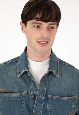 Erkek Yeşil Jean Gömlek - 50289546006