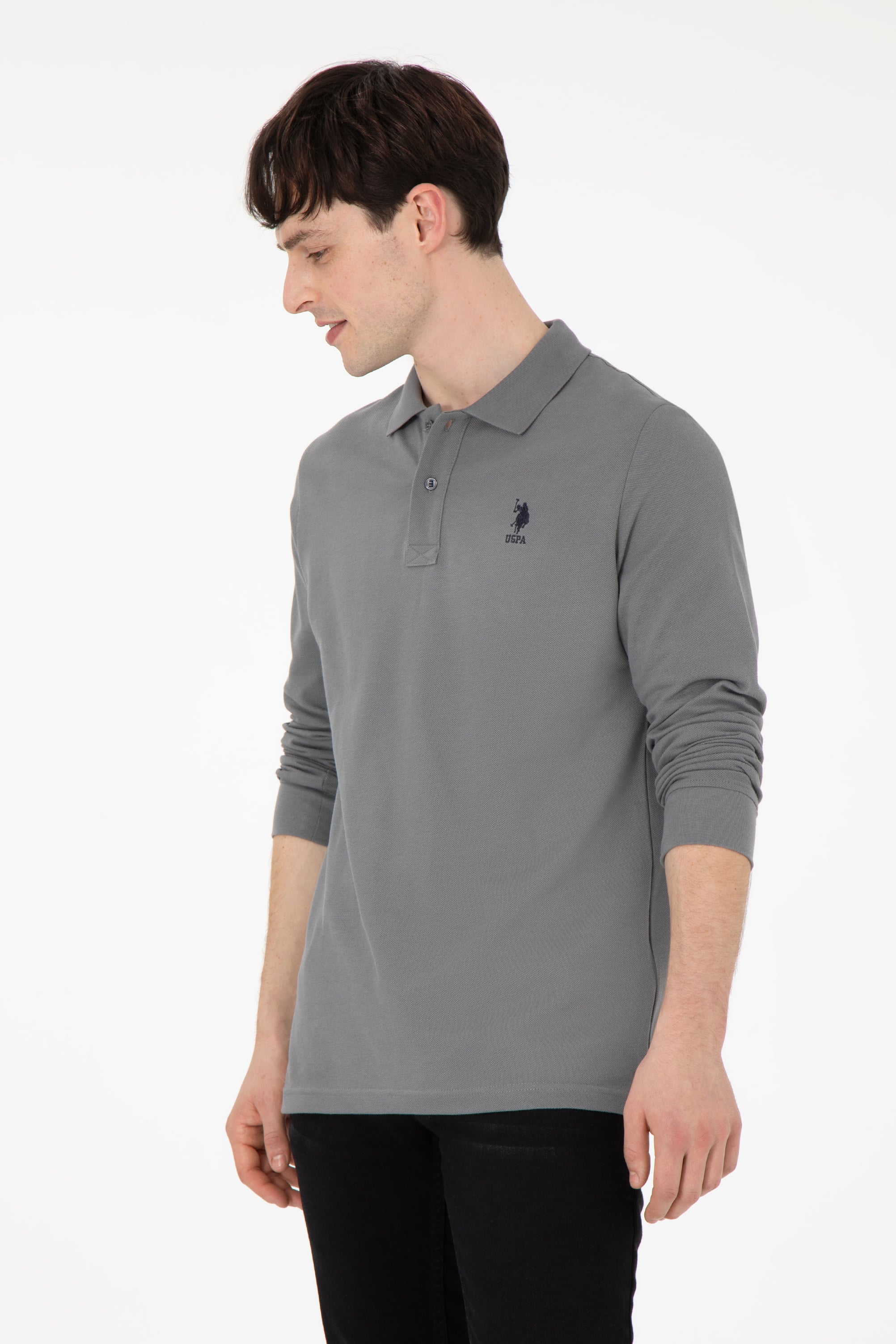 Erkek Gri Basic Sweatshirt - Image 1