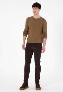 Erkek Kahverengi Kanvas Pantolon - 50291190044