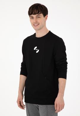 Erkek Regular Fit Bisiklet Yaka Siyah Sweatshirt - 50290778019