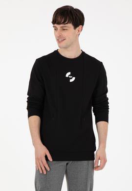 Erkek Regular Fit Bisiklet Yaka Siyah Sweatshirt - 50290778019