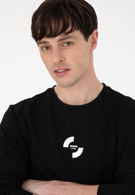 Erkek Regular Fit Bisiklet Yaka Siyah Sweatshirt - 50290778019