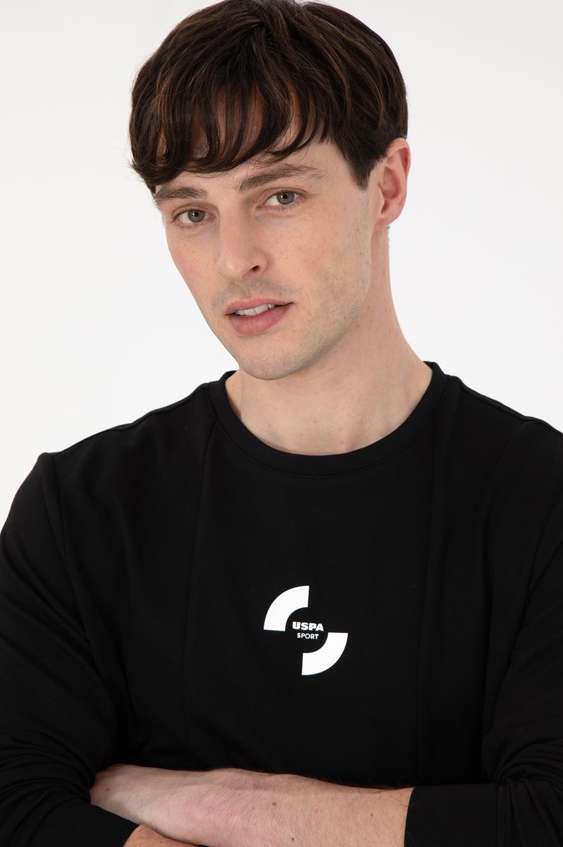 Erkek Regular Fit Bisiklet Yaka Siyah Sweatshirt