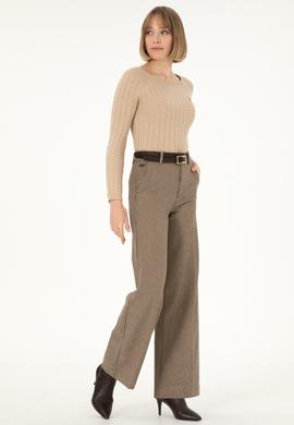 Kadın Kahverengi Kanvas Pantolon - 50290872029