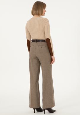 Kadın Kahverengi Kanvas Pantolon - 50290872029