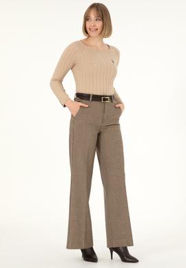 Kadın Kahverengi Kanvas Pantolon - 50290872029