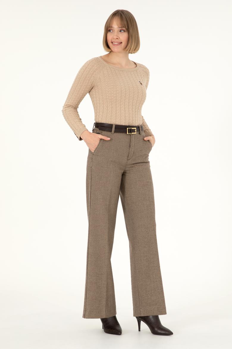 Kadın Kahverengi Kanvas Pantolon - 50290872029