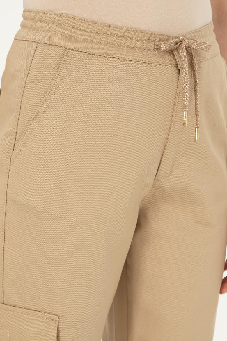 Kadın Kum Kanvas Jogger Fit Pantolon - 50292748030