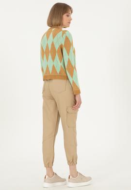 Kadın Kum Kanvas Jogger Fit Pantolon - 50292748030