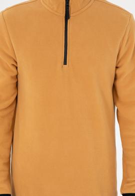 Erkek Yarım Fermuarlı Camel Basic Polar Sweatshirt - 50298085036