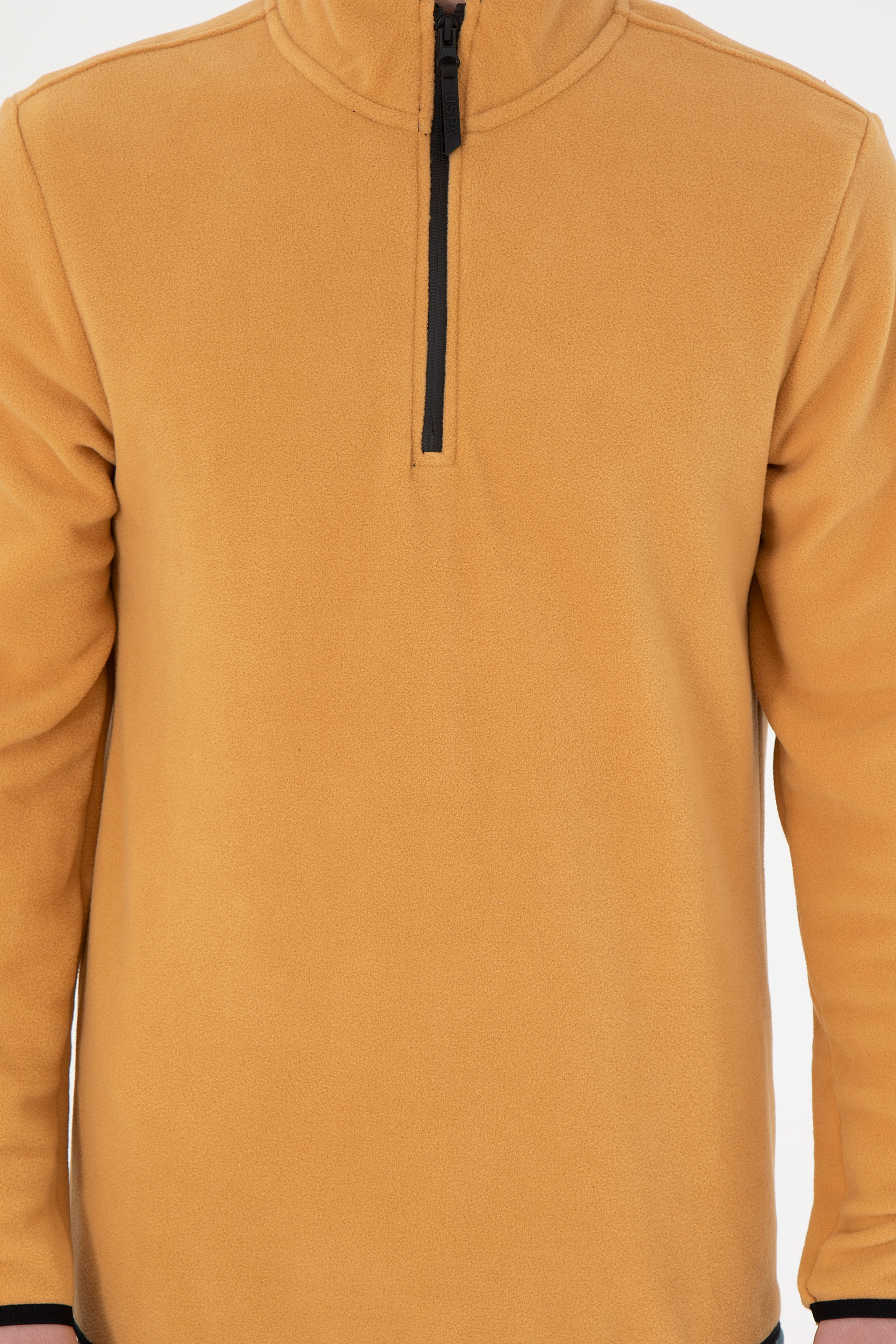 Erkek Yarım Fermuarlı Camel Basic Polar Sweatshirt - Image 6