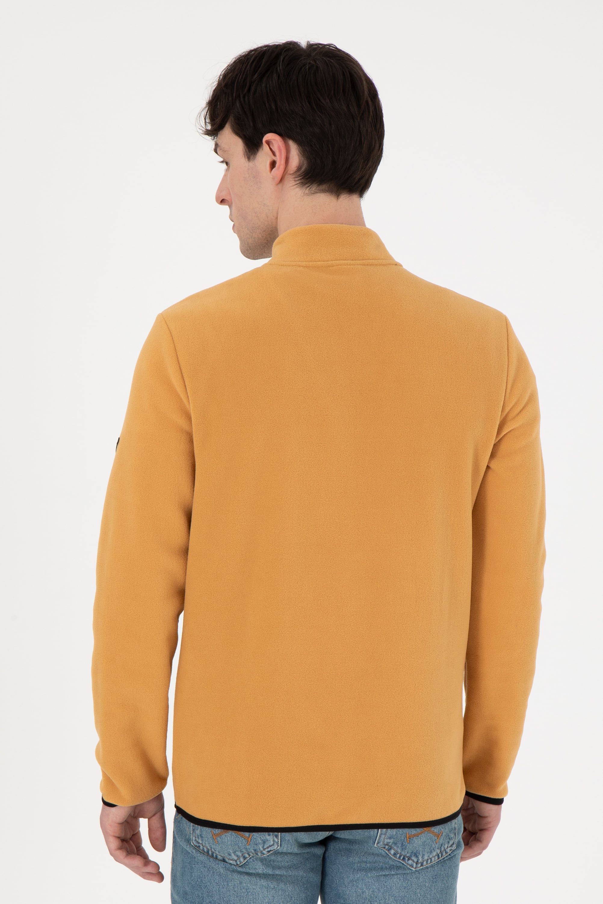Erkek Yarım Fermuarlı Camel Basic Polar Sweatshirt