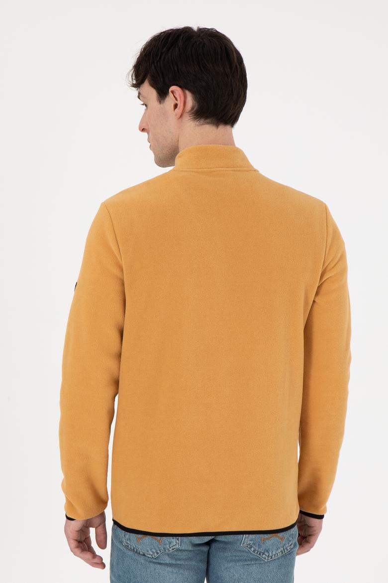 Erkek Yarım Fermuarlı Camel Basic Polar Sweatshirt - 50298085036