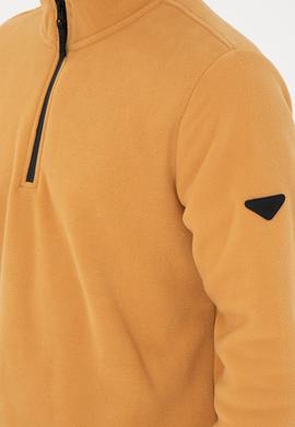 Erkek Yarım Fermuarlı Camel Basic Polar Sweatshirt - 50298085036