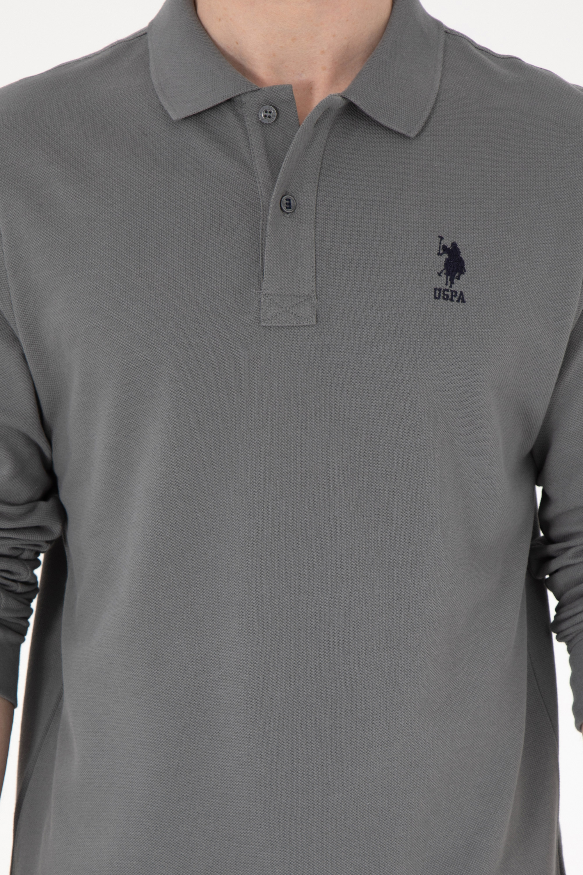 Erkek Gri Basic Sweatshirt - Image 6