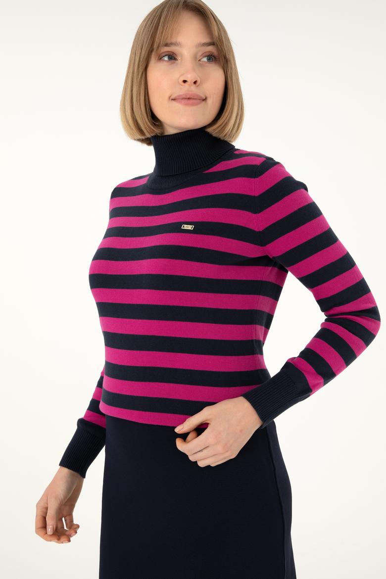 Kadın Lacivert Boğazlı Kazak - 50292880003