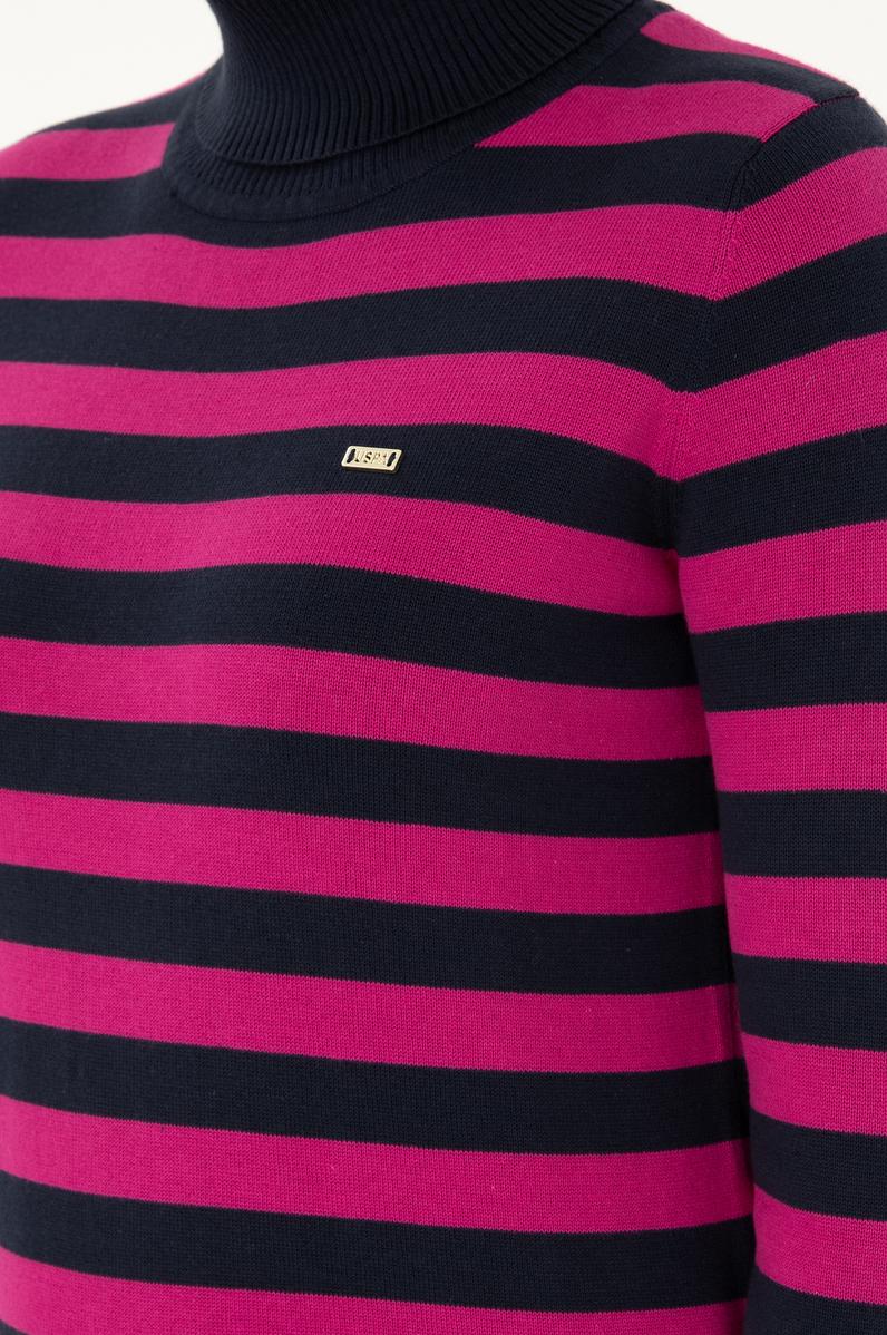 Kadın Lacivert Boğazlı Kazak