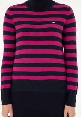 Kadın Lacivert Boğazlı Kazak - 50292880003