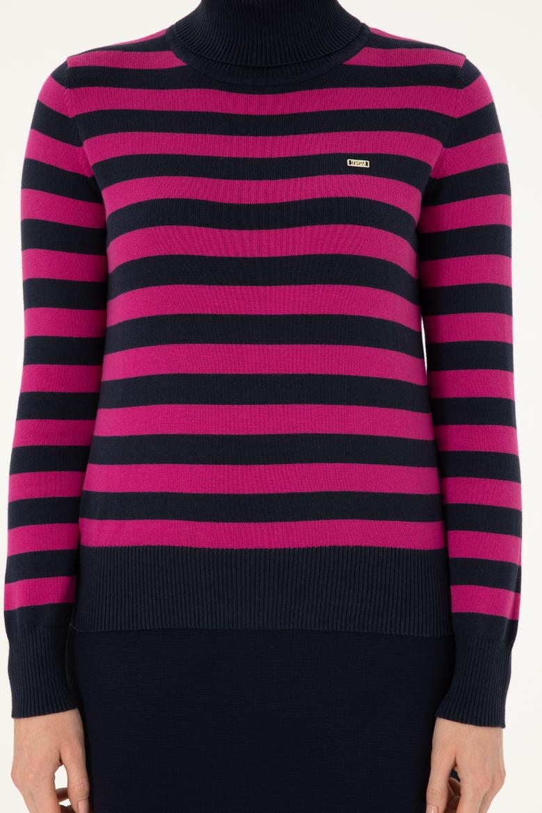 Kadın Lacivert Boğazlı Kazak - 50292880003