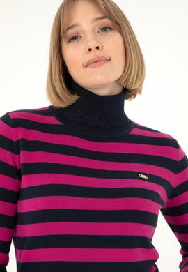 Kadın Lacivert Boğazlı Kazak - 50292880003