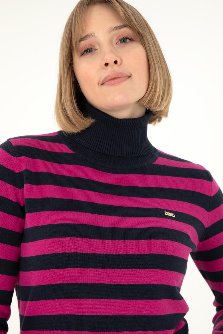 Kadın Lacivert Boğazlı Kazak - 50292880003