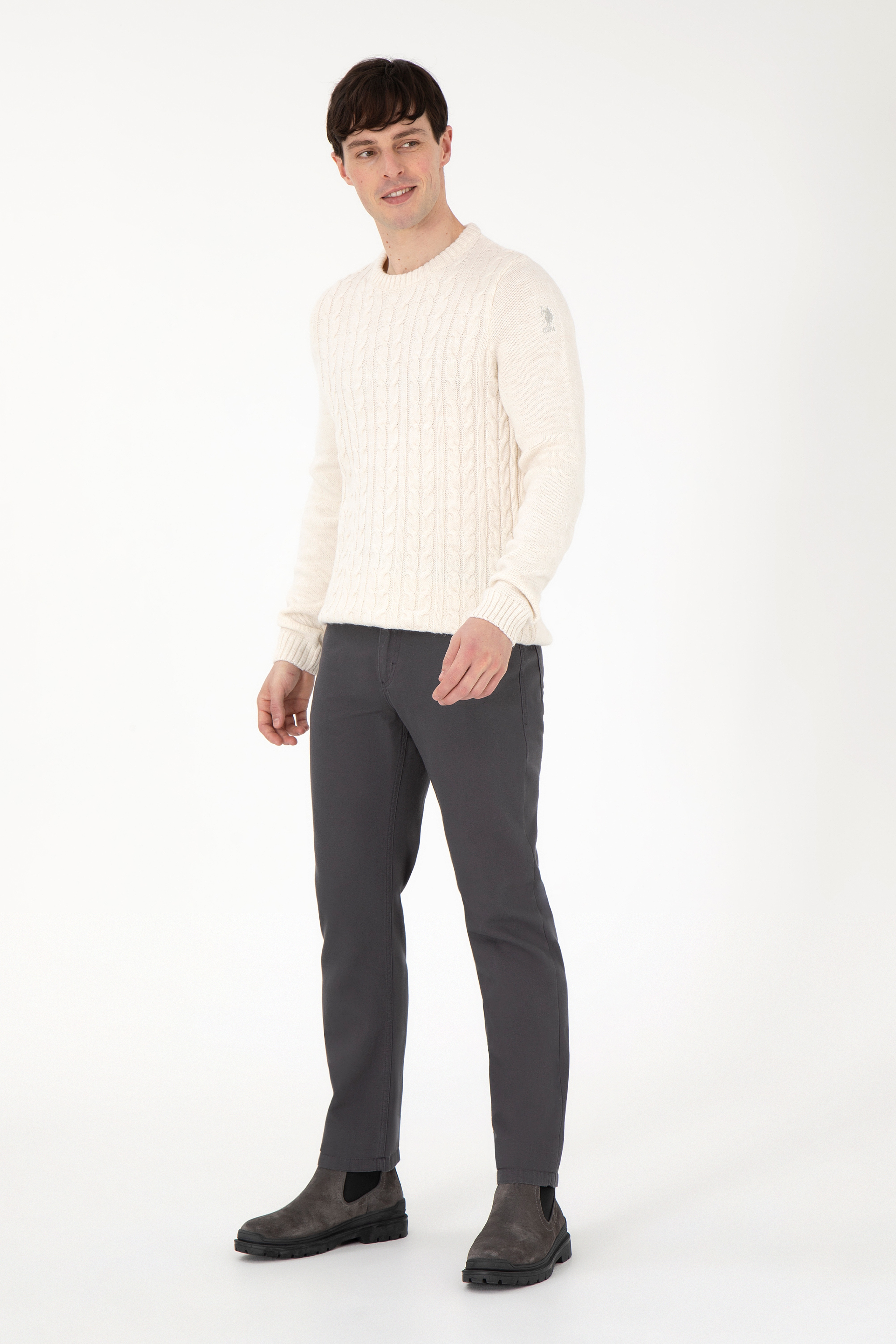 Erkek Regular Fit Antrasit Kanvas Pantolon - Image 3